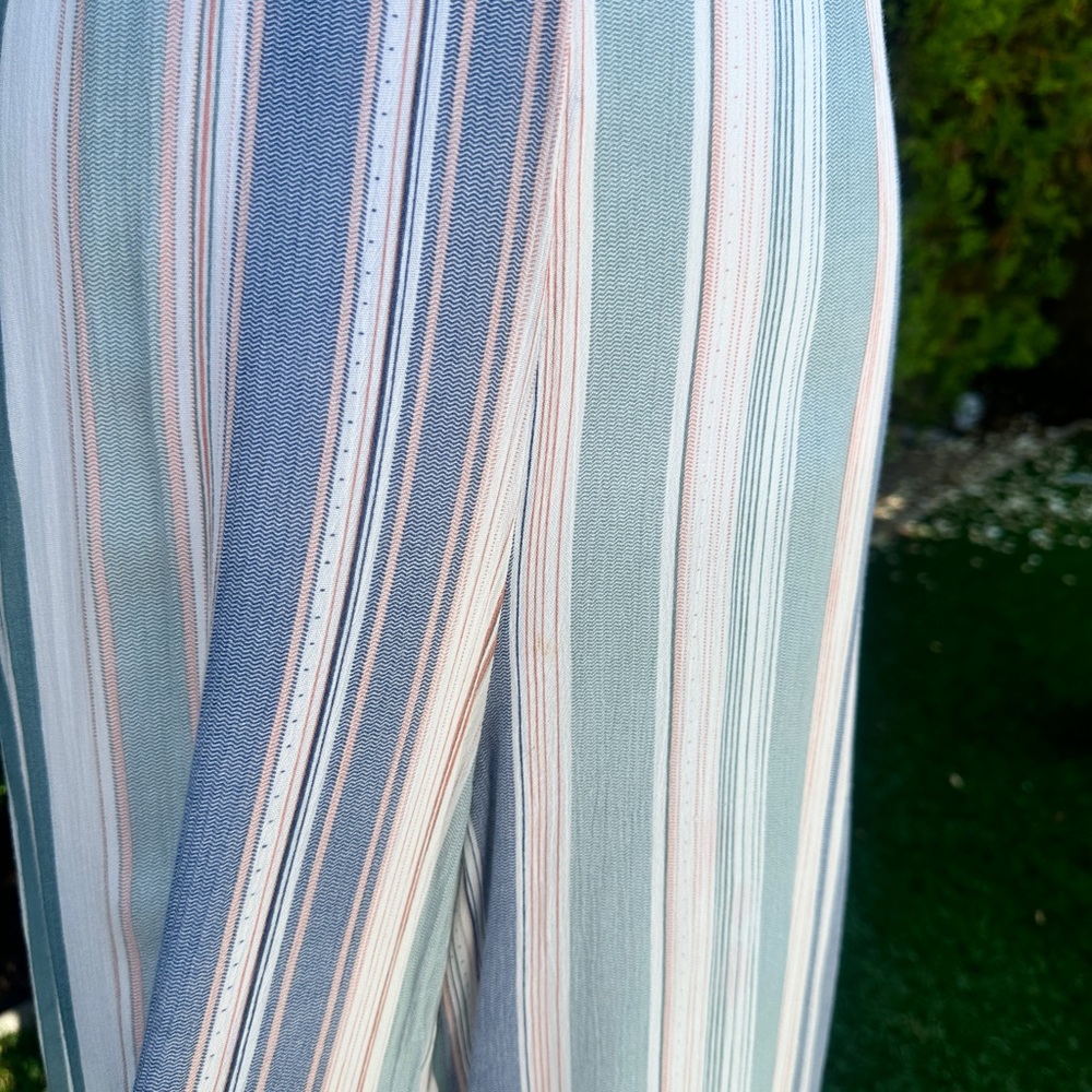 Lulus Promise Sage Green Striped Knotted Front Jumpsuit - Picture 6 of 8